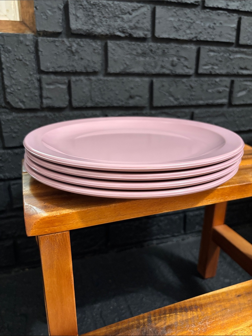 4 Texas Ware VTG Dinner Plates Dusty Rose Melamine - pink, lavender #139 plate